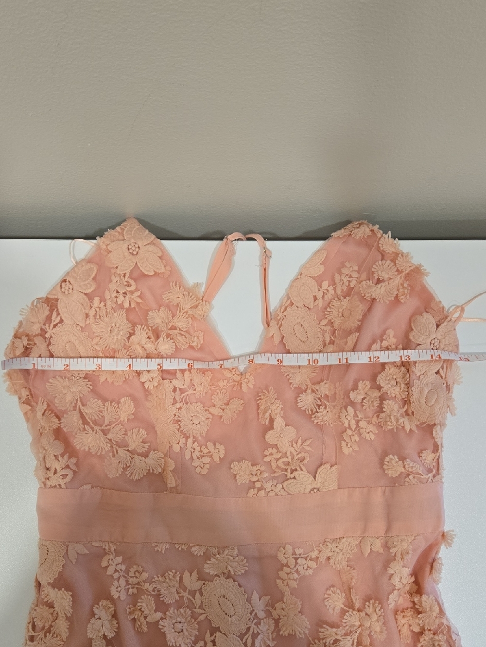 Fashion Nova Peach Floral Lace Wedding Dress **NWOT** - Picture 14 of 14